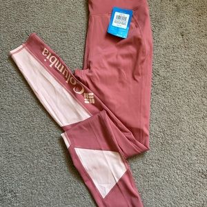 Brand new with tags! Columbia leggings, pink, size M